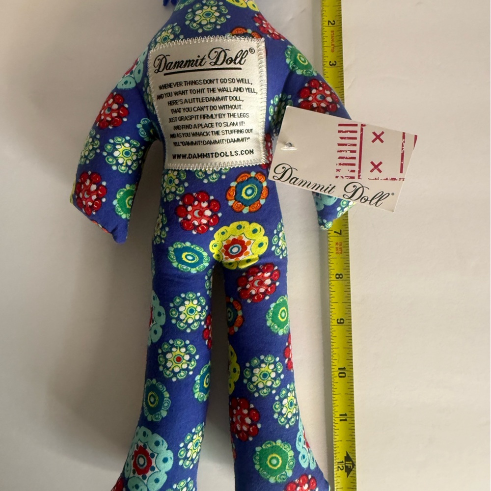 Dammit Doll Blue Floral Stress Relief Toy - Picture 3 of 4